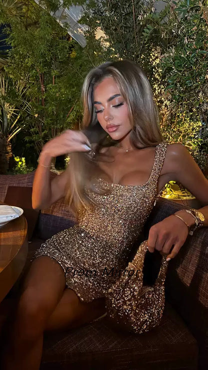 Cheap Homecoming Dresses Sequin Bodycon Short Prom Dress