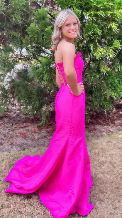 Custom Made Strapless Mermaid Long Prom Dress