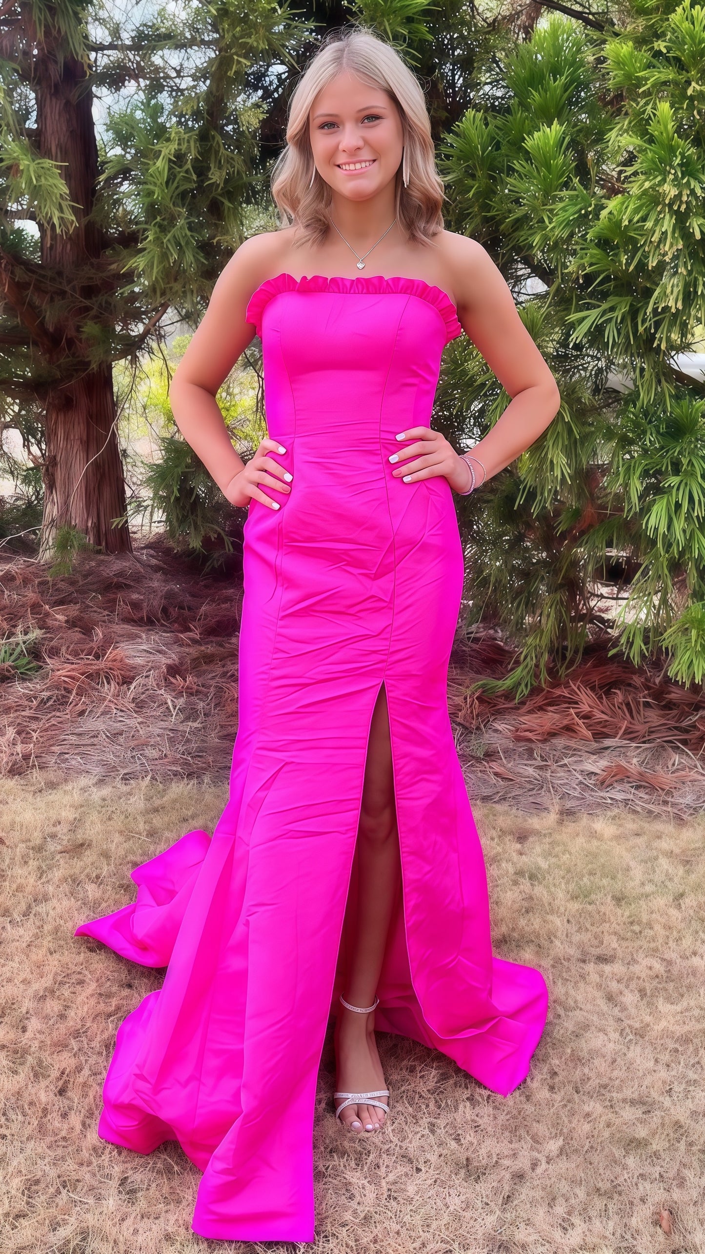 Custom Made Strapless Mermaid Long Prom Dress