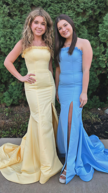 Custom Made Strapless Mermaid Long Prom Dress