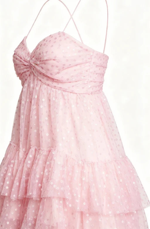 Cute A Line Spaghetti Straps Pink Sequin Short Formal Homecoming Dresses Party Graduation Dress Hoco Dresses