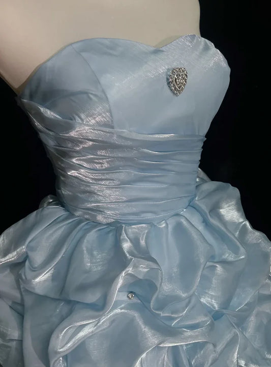 Cute Ball Gown Sweetheart Light Sky Blue Mini Short Formal Homecoming Dresses Party Short Prom Dress Hoco Dresses