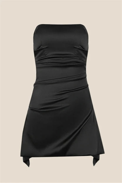 Cheap Strapless Homecoming Dresses Satin Mini School Event Dress