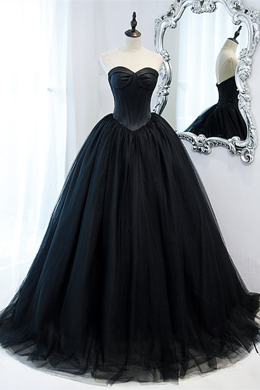 Gorgeous Sweetheart Black Ball Gown