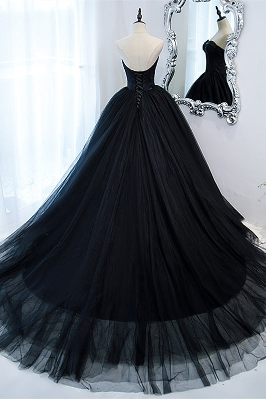 Gorgeous Sweetheart Black Ball Gown