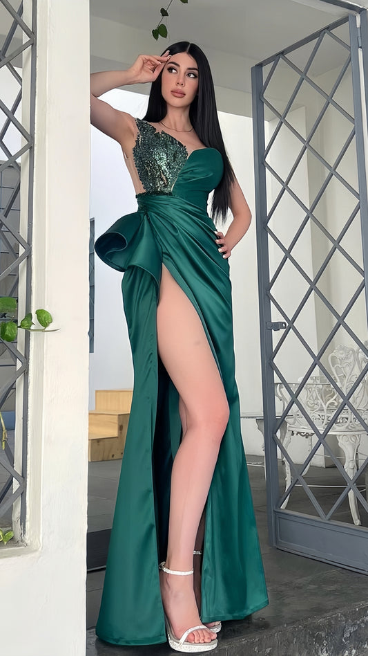 Green Sexy Prom Dresses, Teenager Dance Dress, Long Party Formal Gown