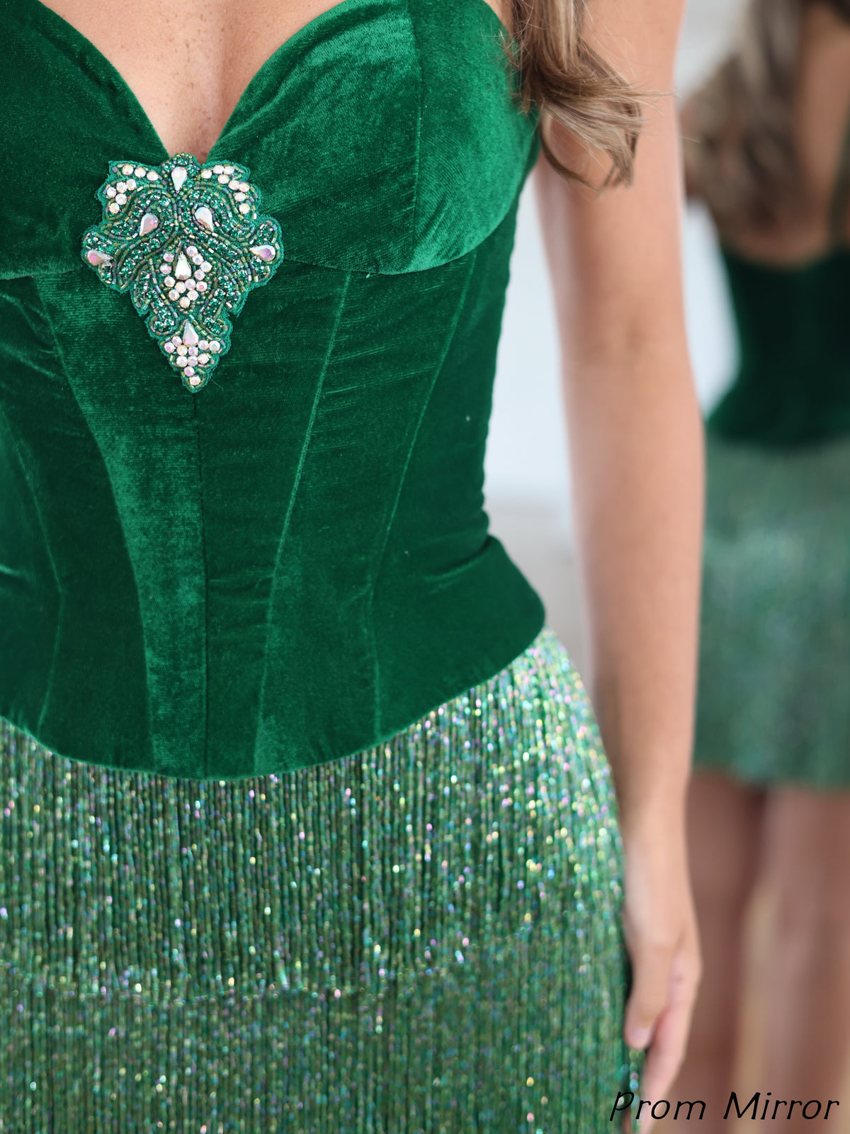 Green Velvet Tassels Homecoming Dresses, Cocktail Dress