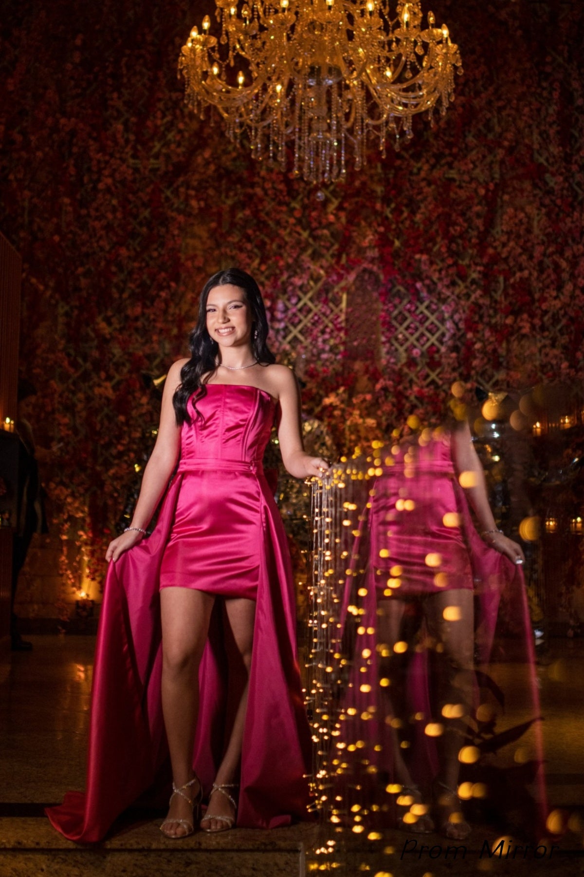 Hot Pink Strapless Bodycon Homecoming Dresses, Short Party Dress