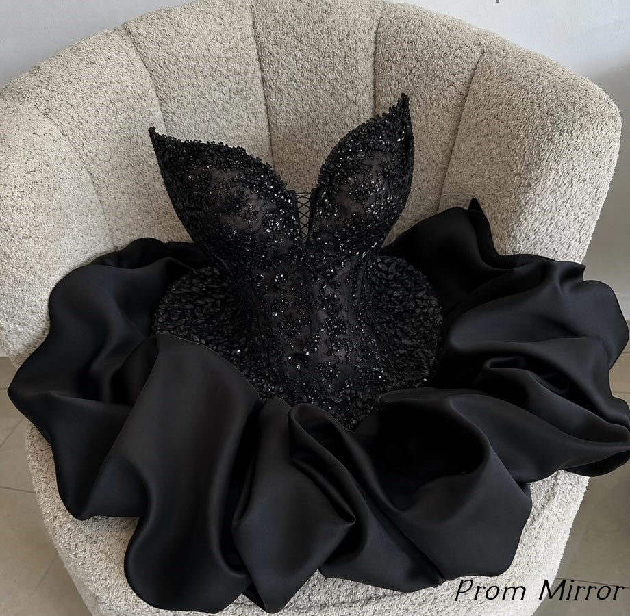 Luxury Black 17th Birthday Party Dresses Mini Homecoming Dress