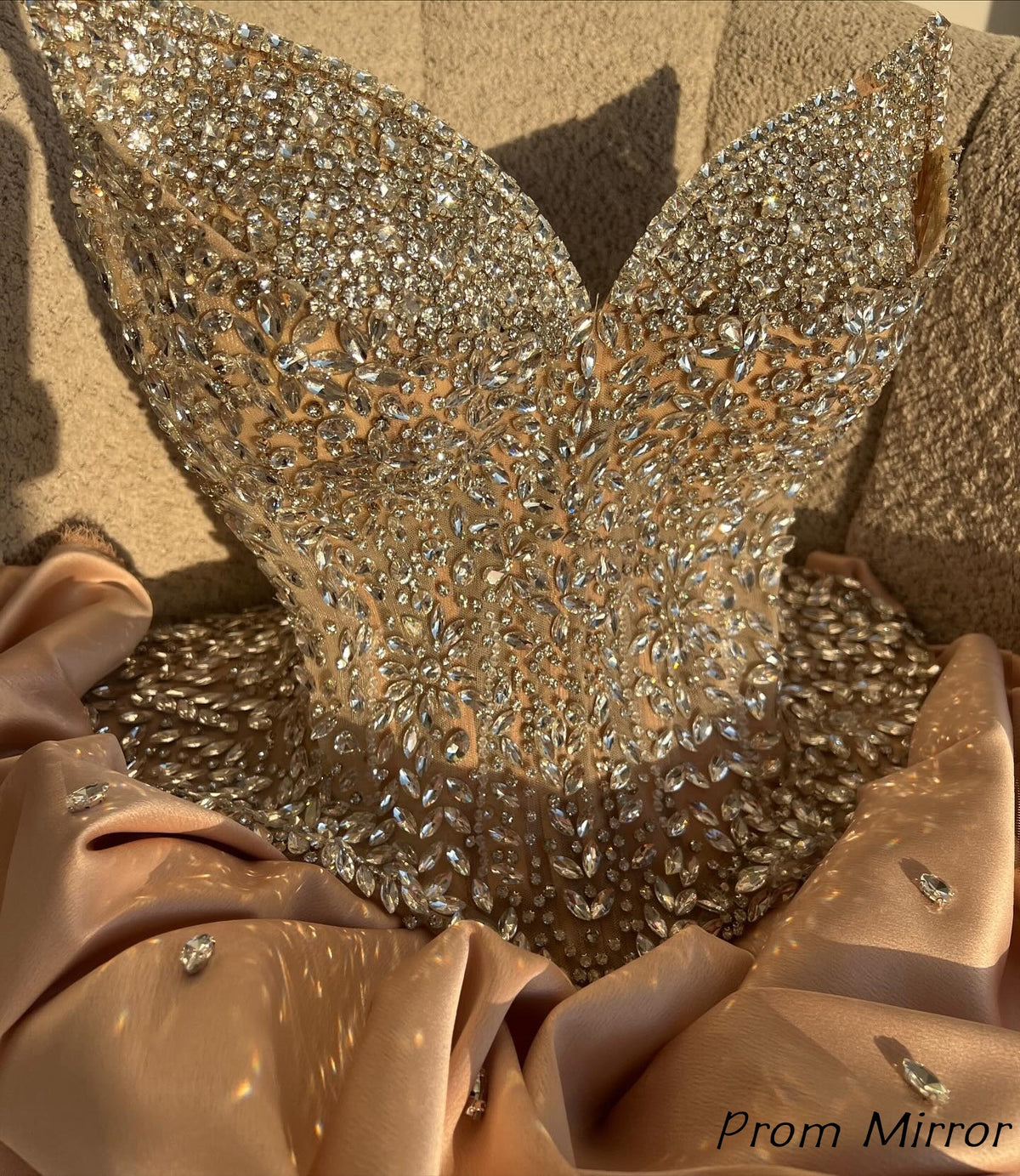 Luxury Strapless Champagne Beaded Mini Homecoming Dresses