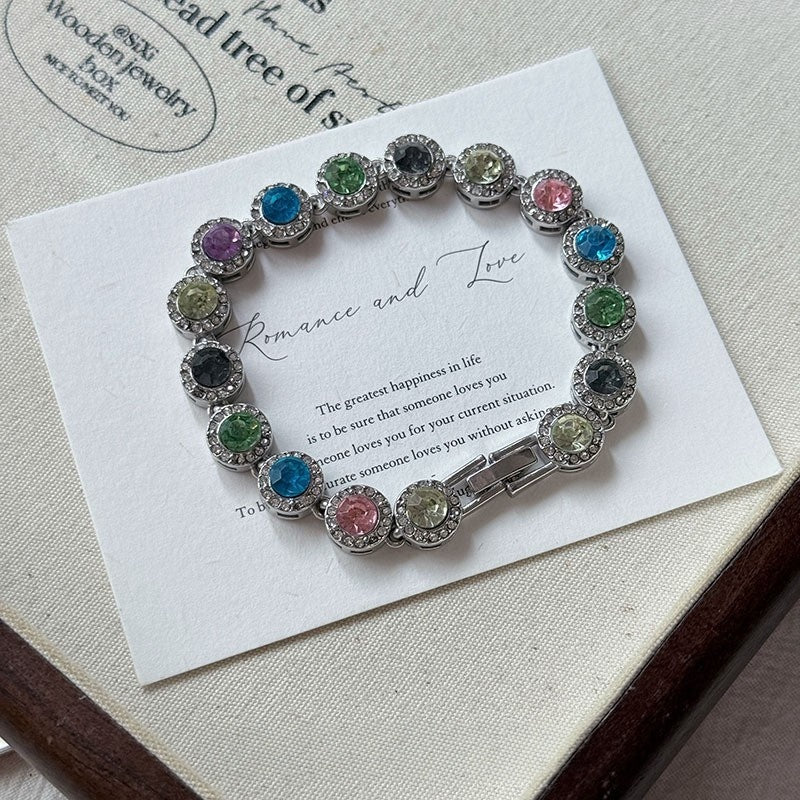 Women's "Summer Dopamine" Colorful Teardrop Full-Stone Bracelet