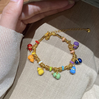 Women's "Summer Dopamine" Colorful Teardrop Full-Stone Bracelet