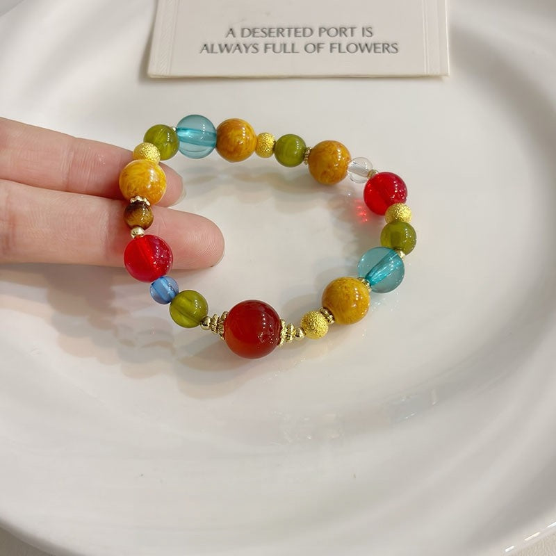 Women's "Summer Dopamine" Colorful Teardrop Full-Stone Bracelet