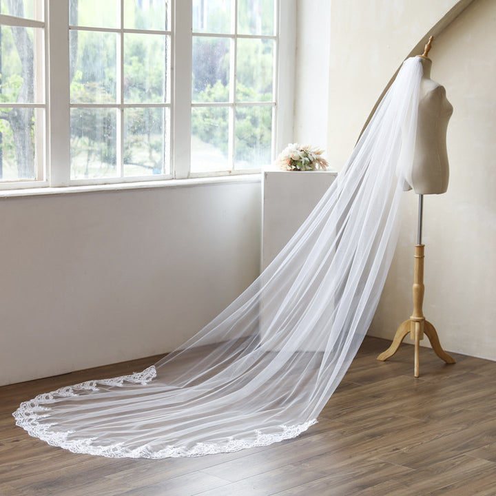 Prom Veil 3M White Lace Tulle Wedding Veil – prommirror