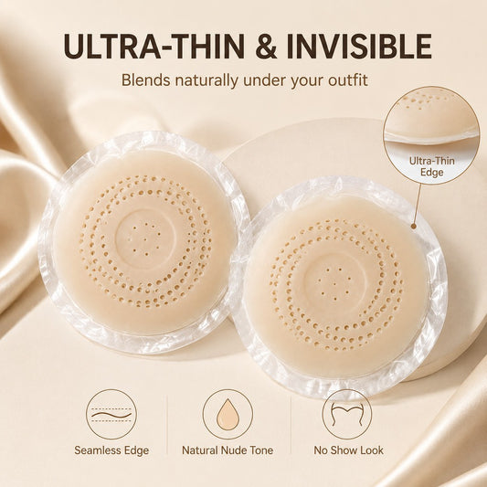 Breathable, invisible silicone nipple covers for women