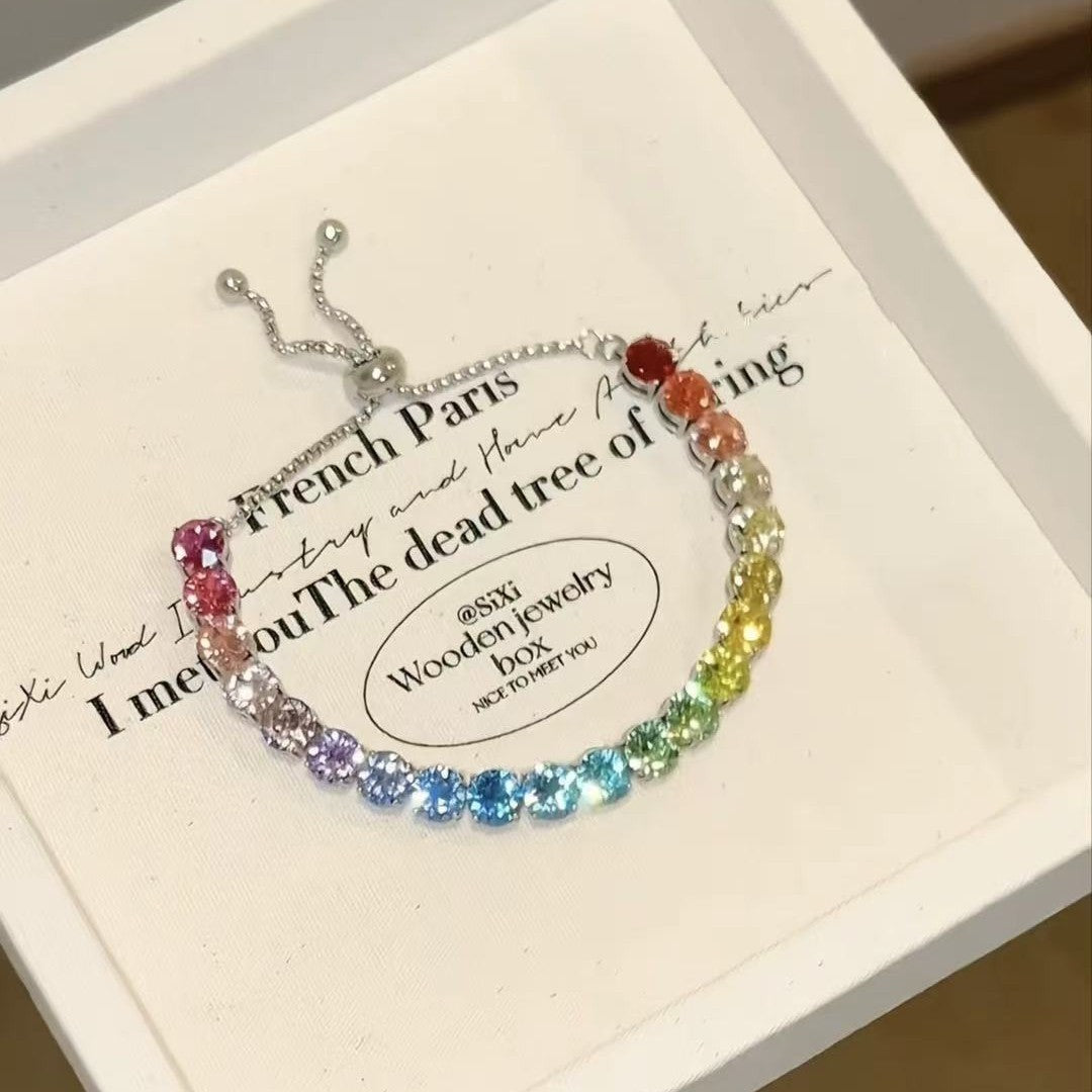 Women's "Summer Dopamine" Colorful Teardrop Full-Stone Bracelet