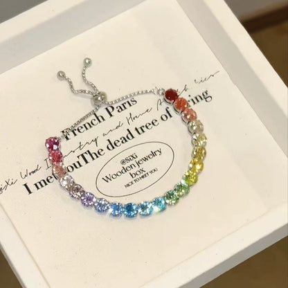 Women's "Summer Dopamine" Colorful Teardrop Full-Stone Bracelet