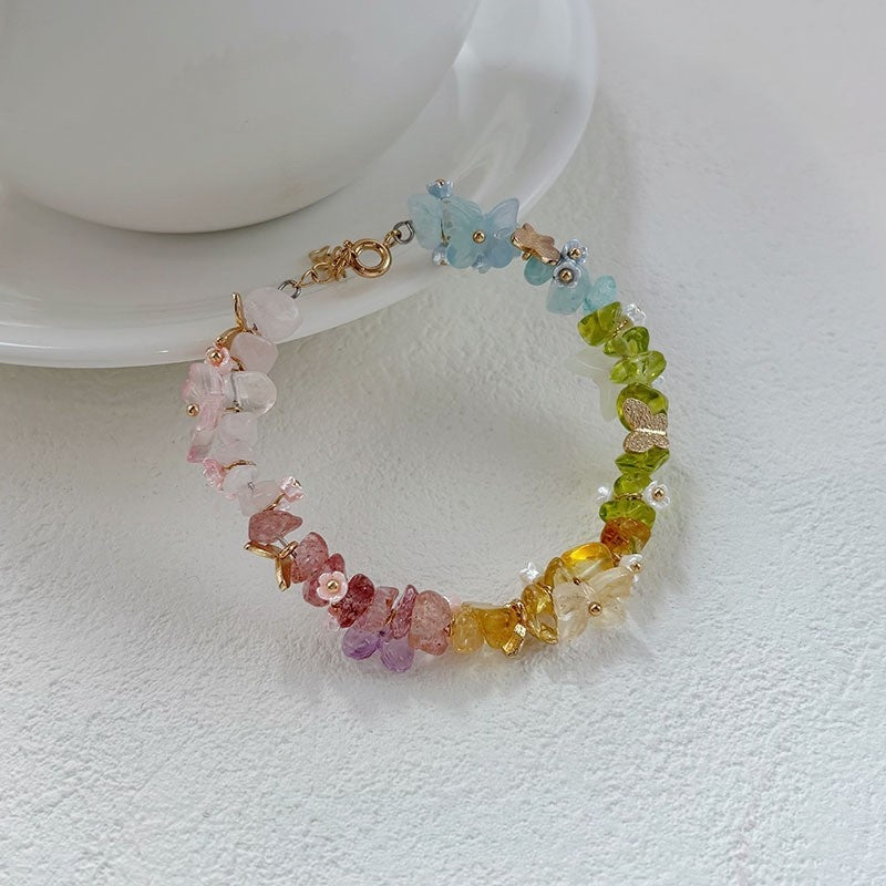 Women's "Summer Dopamine" Colorful Teardrop Full-Stone Bracelet