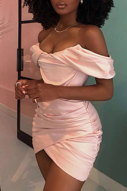 Off Shoulder Homecoming Dresses Mermaid Cocktail Dresses Bodycn Mini Party Dresses