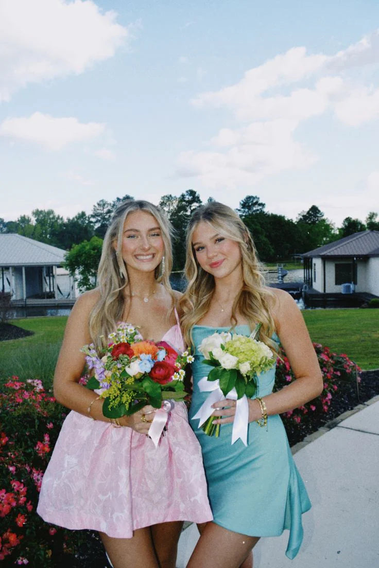 Pink Strapless Mini Homecoming Dresses