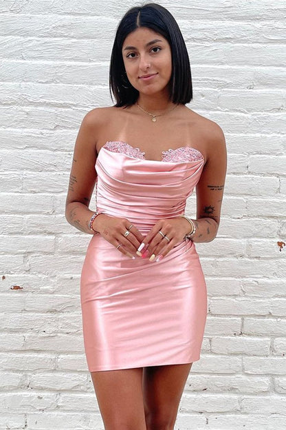 Pink Sweetheart Bodycon Homecoming Dresses