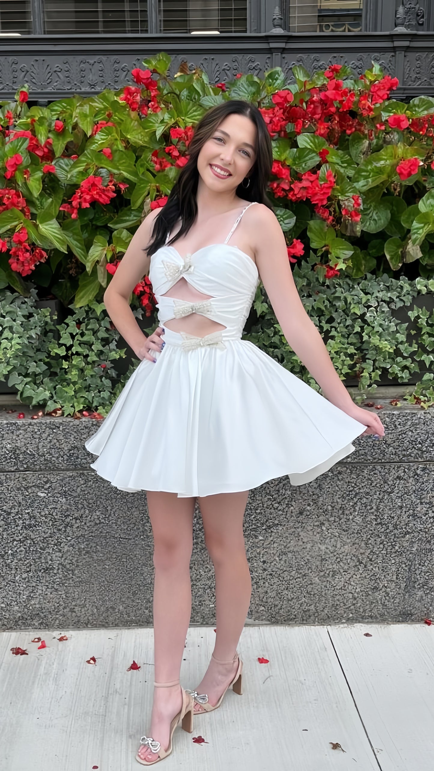 Pretty A-Line White Homecoming Dress