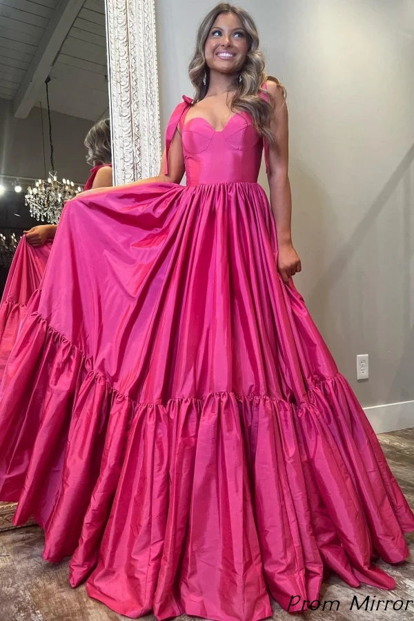 Prom Mirror Custom Made A-Line Satin Cheap Prom Dresses