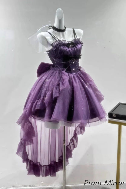 Purple Sweetheart Tulle Homecoming Dresses Cosplay Party Dress