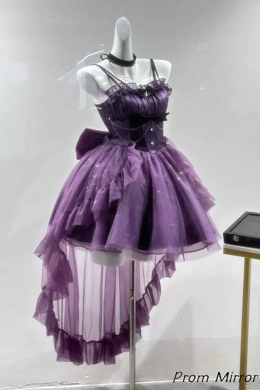 Purple Sweetheart Tulle Homecoming Dresses Cosplay Party Dress
