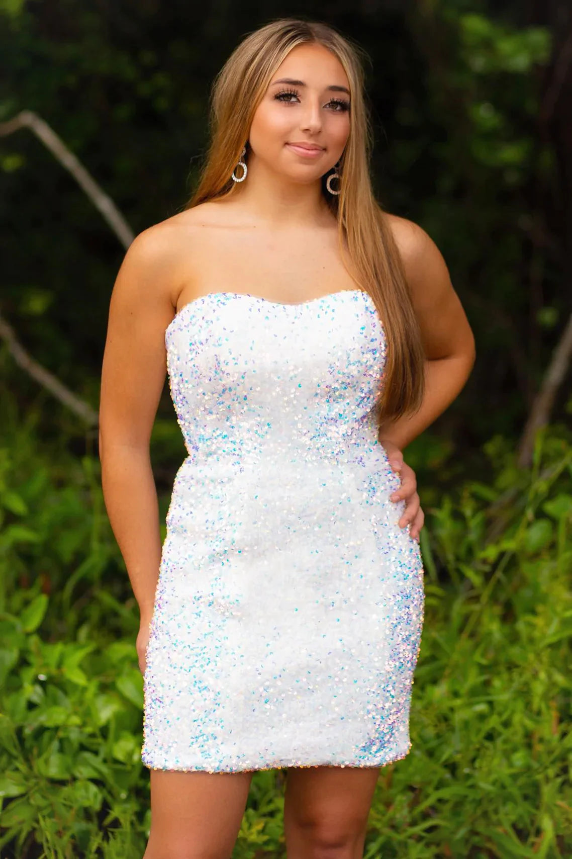 PM518,Royal Blue Sequined Strapless Homecoming Dress