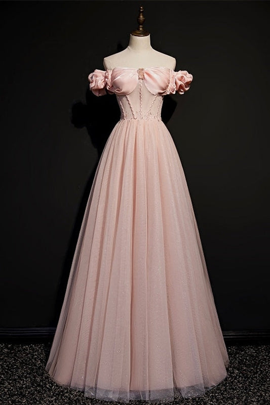 Pink Princess Dress with Off the Shoulder