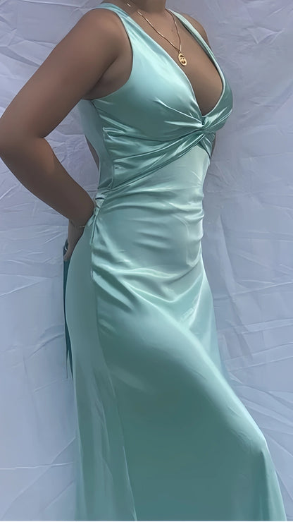 Sexy V-Neck Long Prom Evening Dresses, Simple Party Dresses