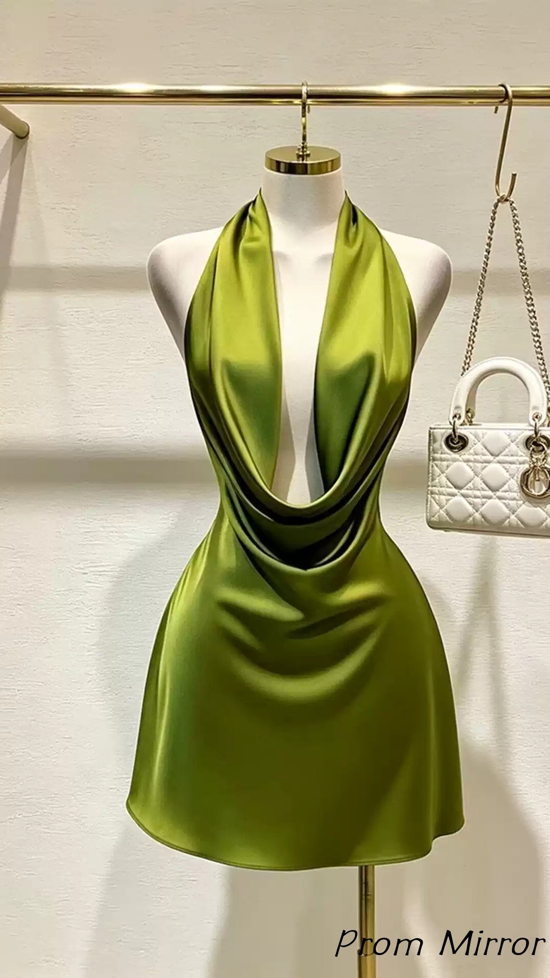 Simple Green Halter Sexy Homecoming Dresses