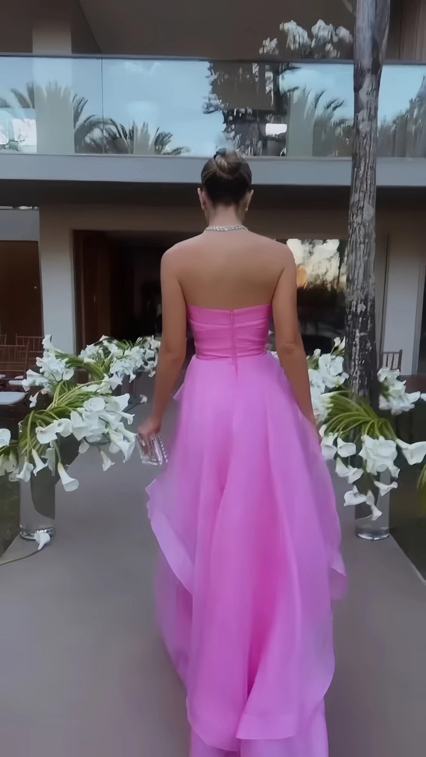 Simple Pink Prom Dress, Modest A-line Evening Dresses