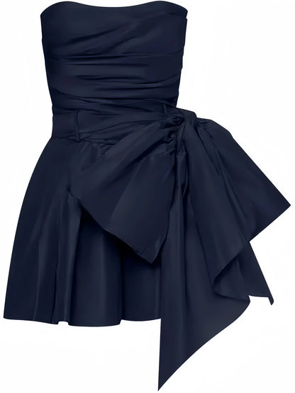 Strapless Navy Blue Homecoming Dresses, Short Party Dresses