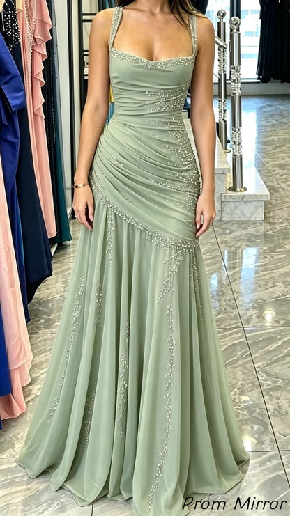 Stunning Burgundy Chiffon Mermaid Gala Gown Sleeveless Ruched Prom Dress