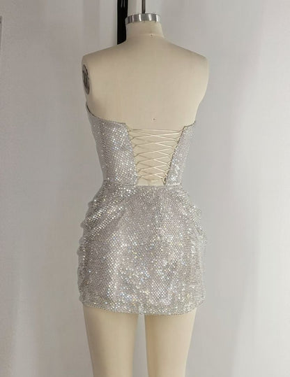 Sweetheart Homecoming Dresses Beaded Sequin Tight Hoco Dress