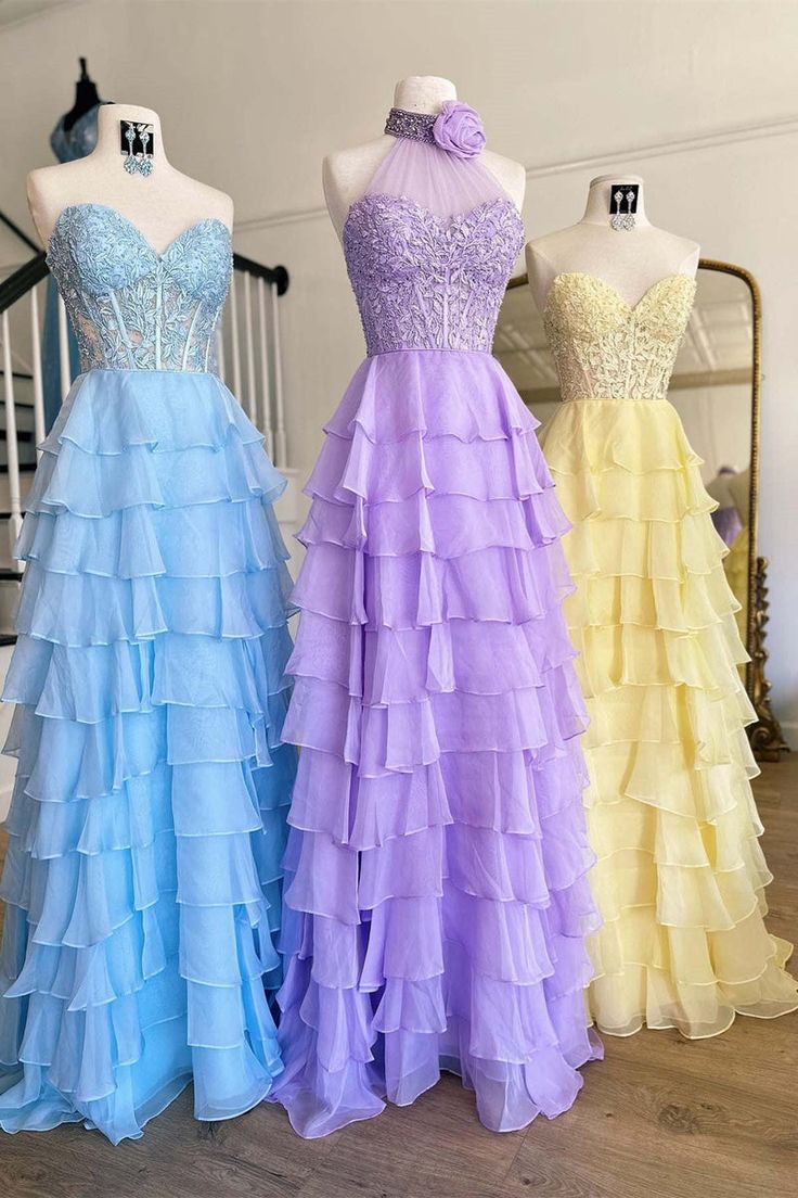 Sweetheart Lace A-Line Chiffon Long Prom Dress