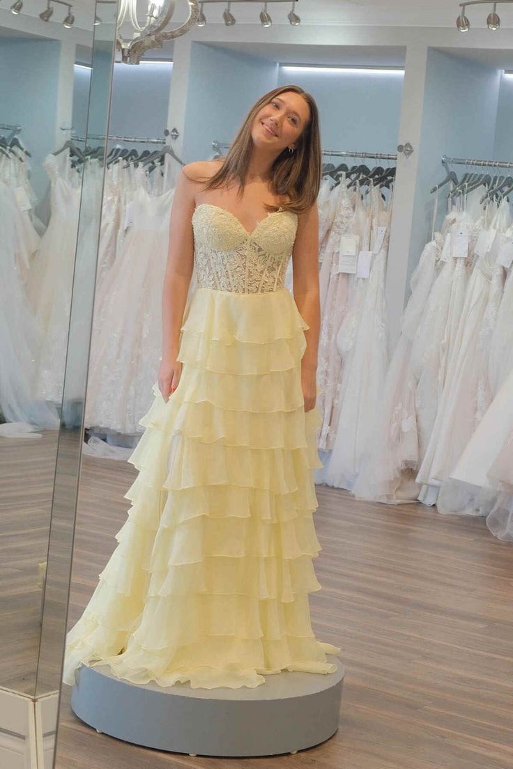 Sweetheart Lace A-Line Chiffon Long Prom Dress