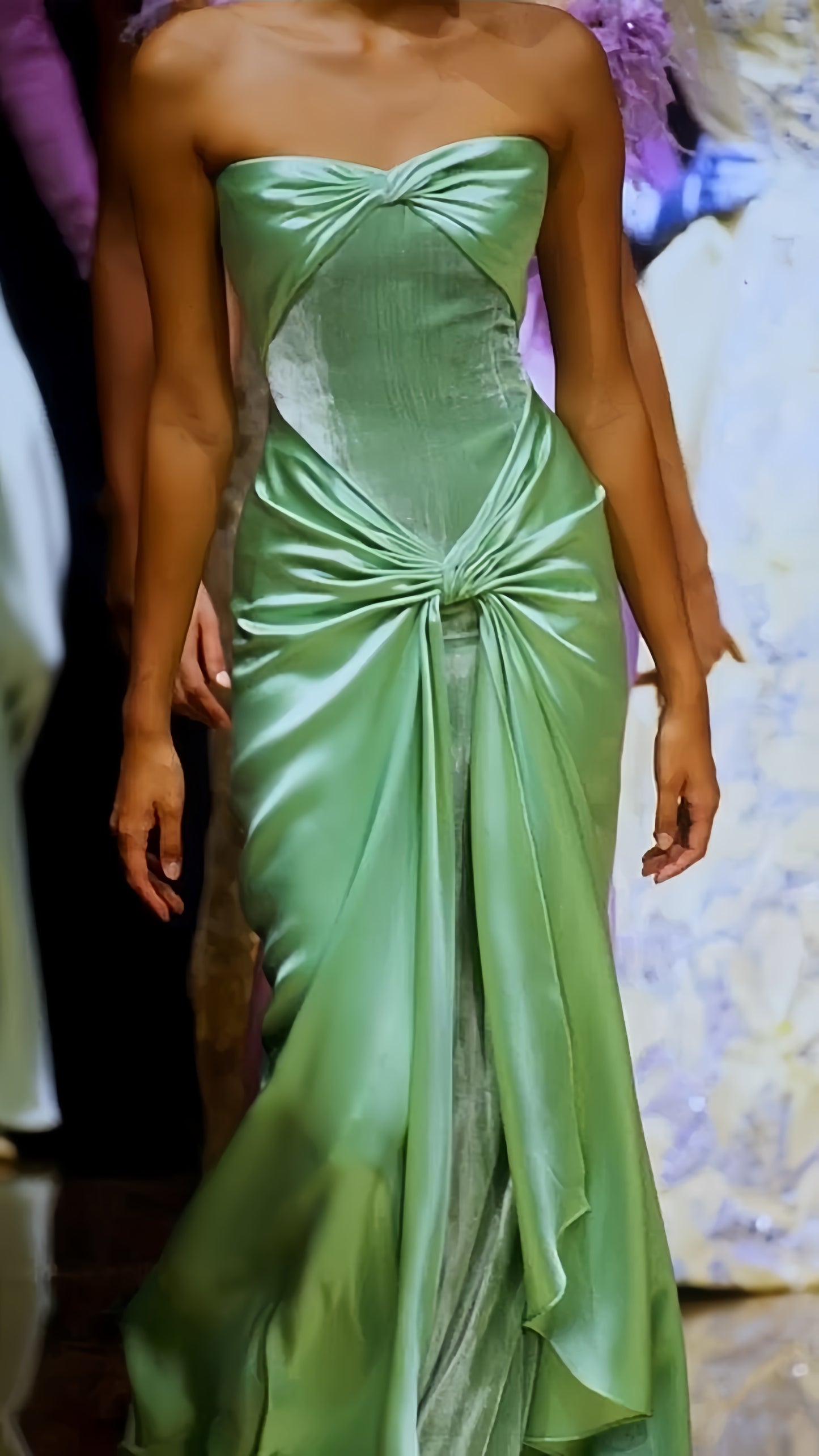 Vintage Apple Green Sweetheart Mermaid Silk Satin Long Prom Dress