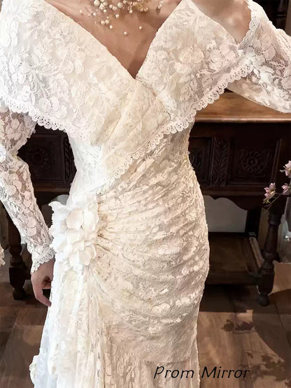 Vintage Off The Shoulder Mermaid Wedding Dresses