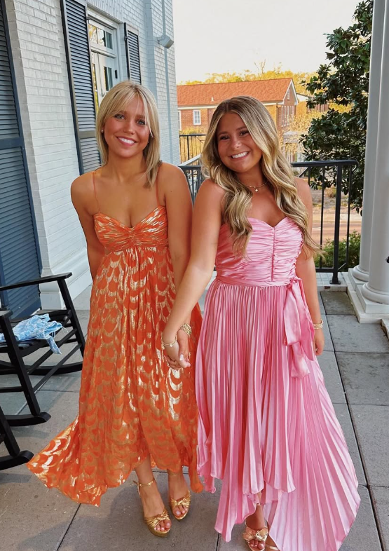 A-Line Orange Prom Dress Fashion Party Evening Dress