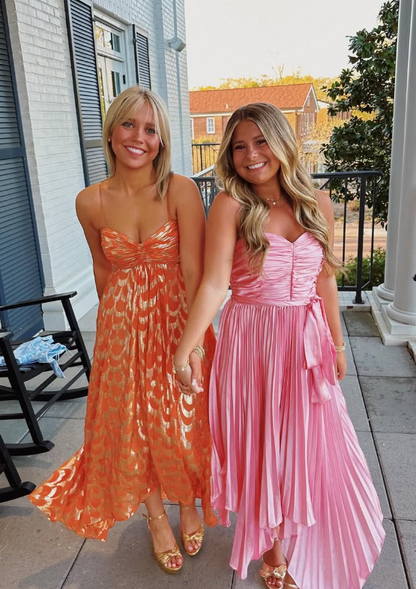 A-Line Orange Prom Dress Fashion Party Evening Dress