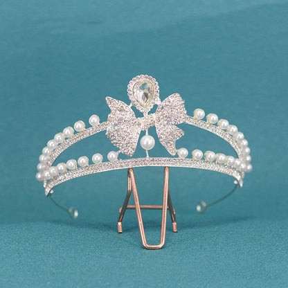 Princess Pearl Bowknot Queen Birthday Crown