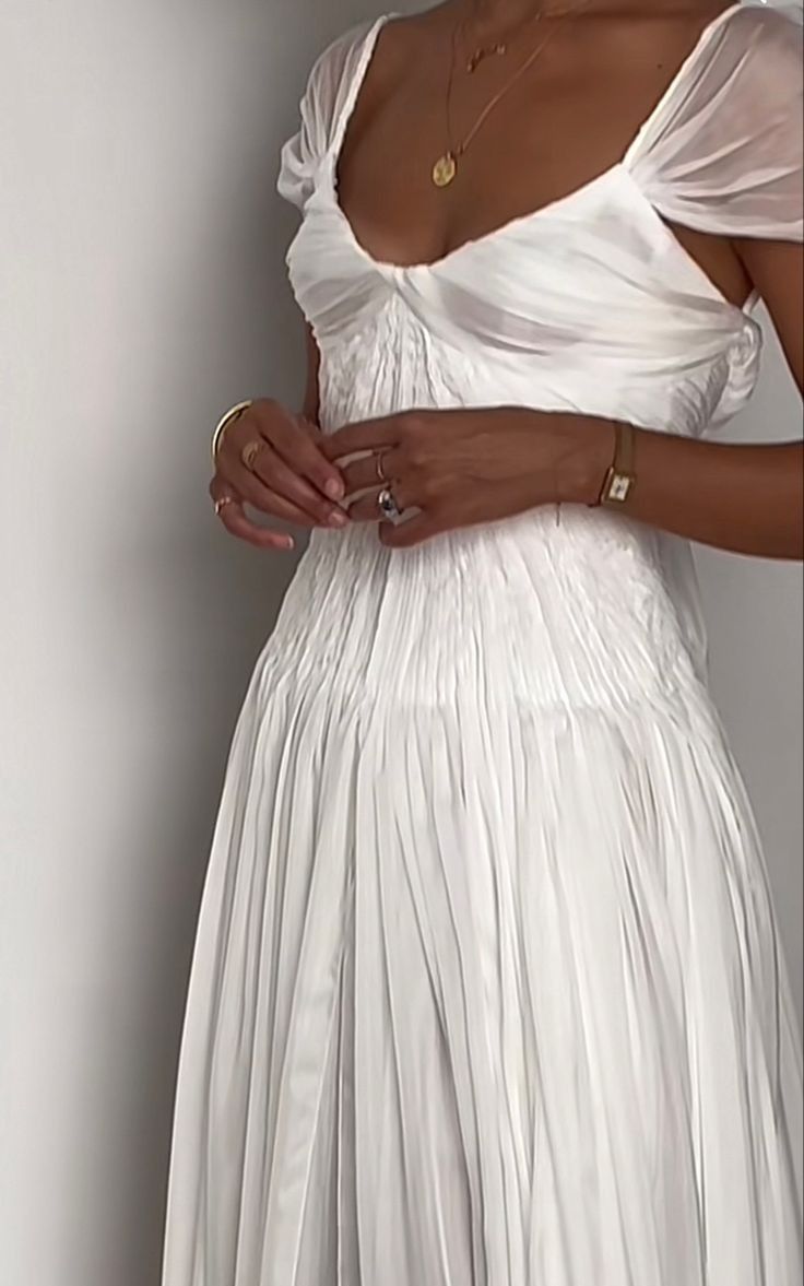 Beautiful White Chiffon A Line Prom Dress Wedding Dress