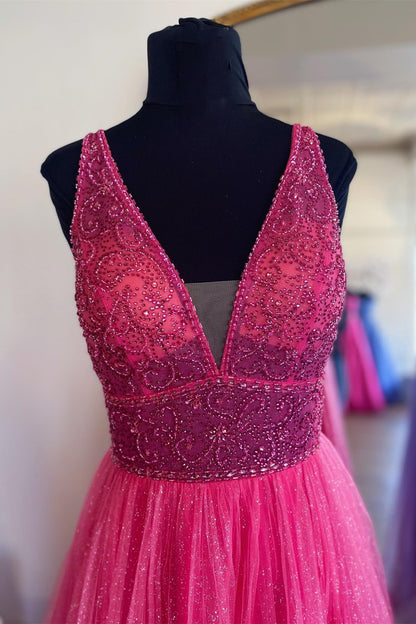 Elegant A-line Beaded Long Formal Dress