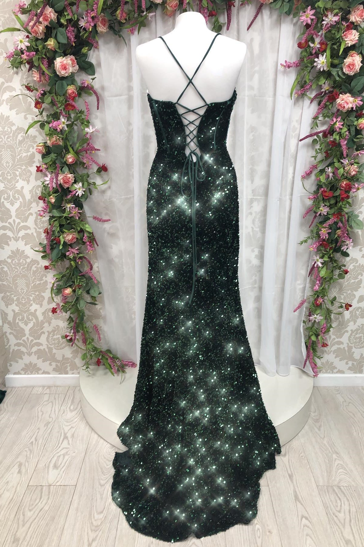 Royal Blue Sequin Straps Mermaid Long Prom Dress