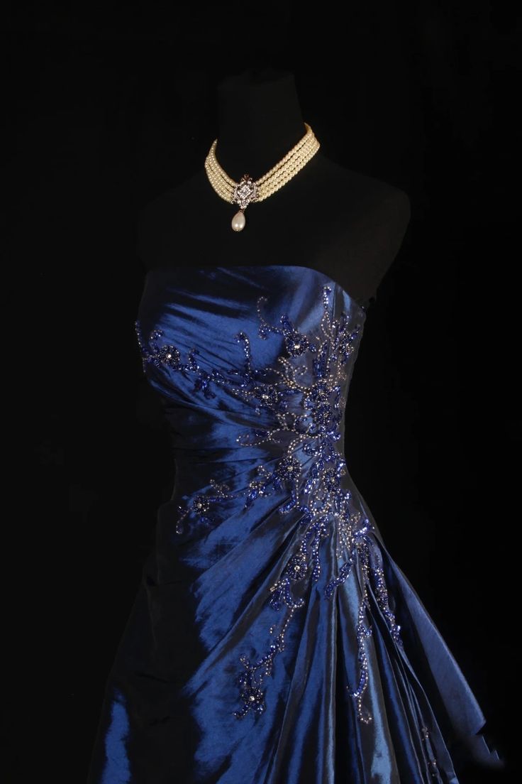 Pretty A Line Sleeveless Navy Blue Long Prom Dress Evening Dress