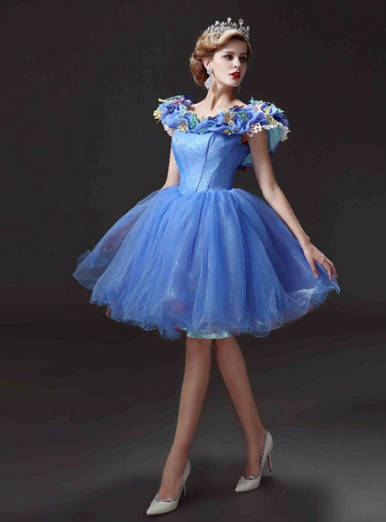 Cinderella Style Off The Shoulder Organza A-Line Homecoming Dresses Birthday Dress