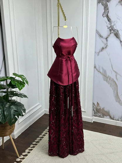 Elegant Straps Sheath Midnight Blue Long Prom Dresses Satin Midnight Blue Evening Gowns